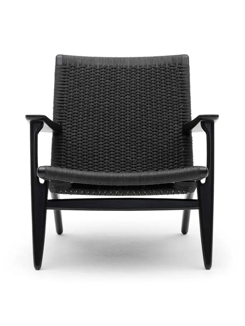 Carl Hansen & Søn Loungestole|Lænestole<CH25 Loungestol, eg sortmalet med naturflet af Hans J. Wegner
