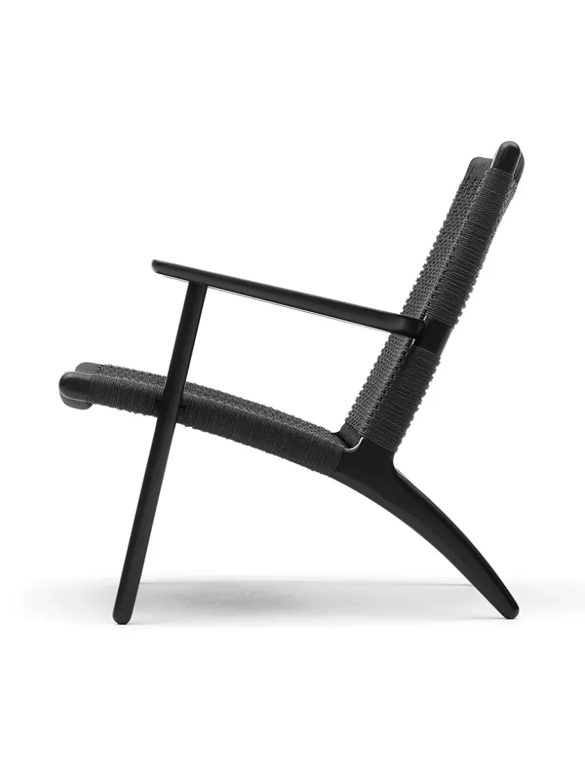 Carl Hansen & Søn Loungestole|Lænestole<CH25 Loungestol, eg sortmalet med naturflet af Hans J. Wegner