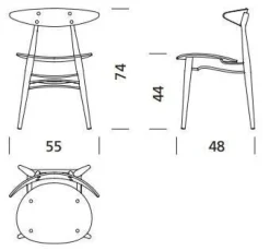 Carl Hansen & Søn Spisebordsstole<CH33 Stolen af Hans J. Wegner