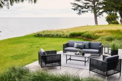 Cane-line Udendørs Loungemøbler<Connect 3 personers Sofa, black/antracite fra