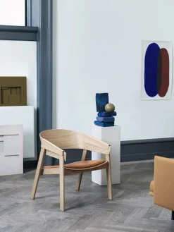 Muuto Loungestole|Lænestole<Cover Lounge Chair, oak w. cognac leather fra