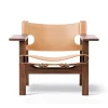 Fredericia Furniture Lænestole<Den Spanske Stol i naturfarvet læder, valnød olie af Børge Mogensen