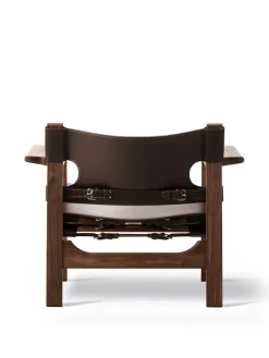 Fredericia Furniture Lænestole<Den Spanske Stol i naturfarvet læder, valnød olie af Børge Mogensen