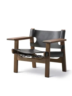 Fredericia Furniture Lænestole<Den Spanske Stol i naturfarvet læder, valnød olie af Børge Mogensen