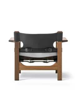 Fredericia Furniture Lænestole<Den Spanske Stol i naturfarvet læder, valnød olie af Børge Mogensen