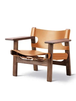 Fredericia Furniture Lænestole<Den Spanske Stol i naturfarvet læder, eg olie af Børge Mogensen