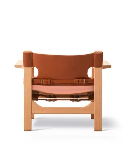 Fredericia Furniture Lænestole<Den Spanske Stol i naturfarvet læder, eg olie af Børge Mogensen