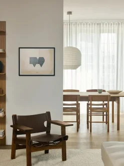 Fredericia Furniture Lænestole<Den Spanske Stol i sort læder, røget eg olie af Børge Mogensen