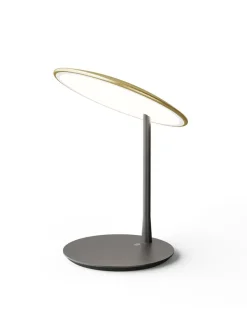 Nine Spots<Disc table light, brushed brass fra