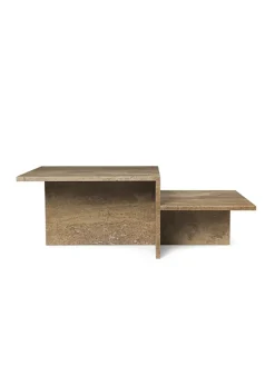 Ferm Living Sofaborde<Distinct Coffee Table, Dark Brown Travertine fra