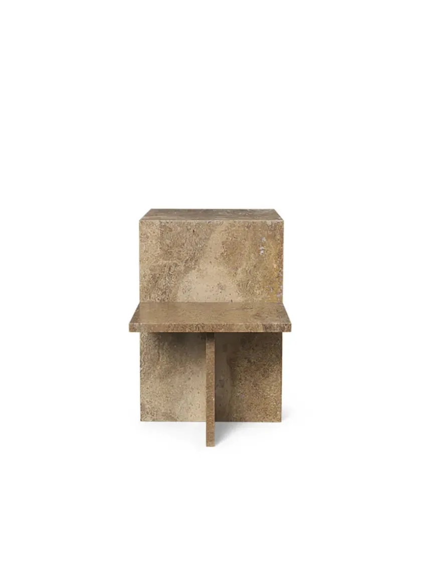 Ferm Living Sofaborde<Distinct Side Table, Dark Brown Travertine fra