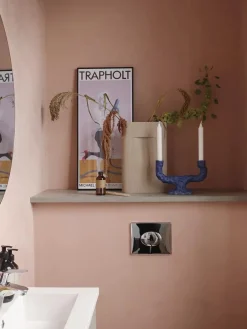 Ferm Living Lysestager<Dito Candle Holder bright blue, double fra