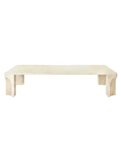 GUBI Sofaborde<Doric Coffee Table 140 x 80 cm, Neutral White Travertine fra