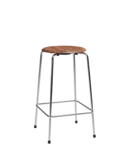 Fritz Hansen Barstole<Dot Barstol m. 4 ben, valnød finer af Arne Jacobsen