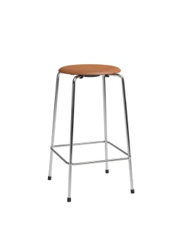 Fritz Hansen Barstole<Dot Barstol m. 4 ben, valnød læder af Arne Jacobsen