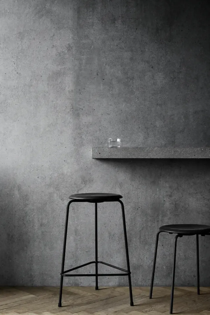 Fritz Hansen Barstole<Dot barstol, sort af Arne Jacobsen