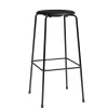 Fritz Hansen Barstole<Dot Høj Barstol m. 4 ben, sort stel/sort læder af Arne Jacobsen