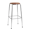 Fritz Hansen Barstole<Dot Høj Barstol m. 4 ben, valnød finer af Arne Jacobsen