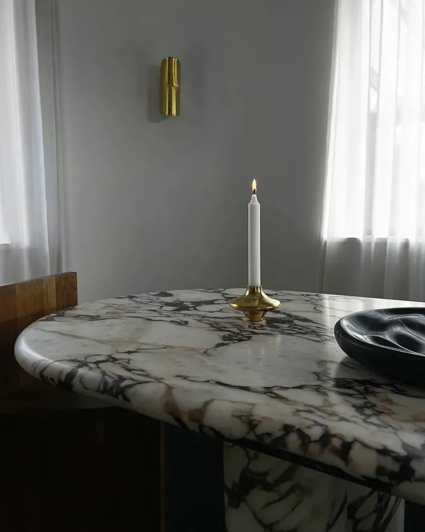 Hein Studio Lysestager<Doublet Candleholder Small, gold fra