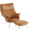 Muuto Fodskamler|Lænestole<Doze Lounge Chair inkl. Fodskammel, cognac refine leather fra