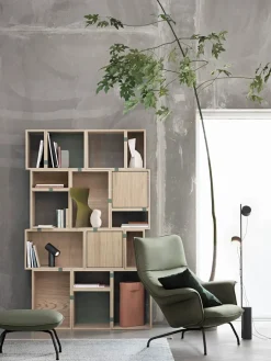 Muuto Fodskamler|Lænestole<Doze Lounge Chair inkl. Fodskammel, cognac refine leather fra