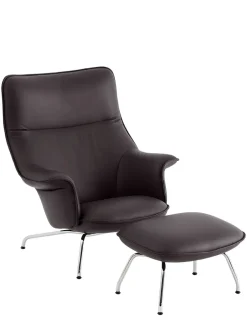 Muuto Fodskamler|Lænestole<Doze Lounge Chair inkl. Fodskammel, cognac refine leather fra