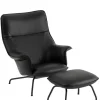 Muuto Fodskamler|Lænestole<Doze Lounge Chair inkl. Fodskammel, black refine leather fra