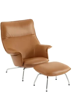 Muuto Fodskamler|Lænestole<Doze Lounge Chair inkl. Fodskammel, black refine leather fra