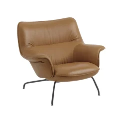 Muuto Lænestole<Doze Lounge Chair, Low Back, Refine Leather Cognac, Tube base fra