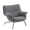 Muuto Lænestole<Doze Lounge Chair, Low Back, Ocean 80/tekstil, Tube base fra