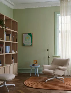 Muuto Lænestole<Doze Lounge Chair, Low Back, Ocean 80/tekstil, Tube base fra