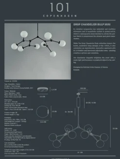 101 Copenhagen Spots|Lysekroner<Drop Bulp Chandelier, mini grey fra
