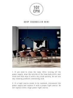 101 Copenhagen Spots|Lysekroner<Drop Chandelier, mini burned black fra