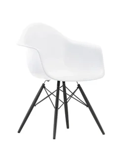 Vitra Spisebordsstole<Eames Plastic Armchair DAW, sortlakeret ahorntræ fra