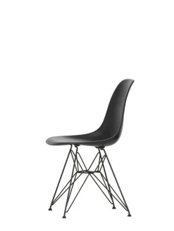 Vitra Spisebordsstole<Eames Plastic Side Chair DSR, sort pulverlakeret fra