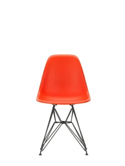 Vitra Spisebordsstole<Eames Plastic Side Chair DSR, sort pulverlakeret fra