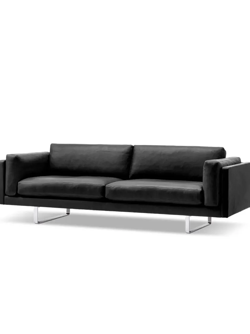 Fredericia Furniture Sofaer<EJ 280 Pure Sofa i sort læder fra Erik Jørgensen