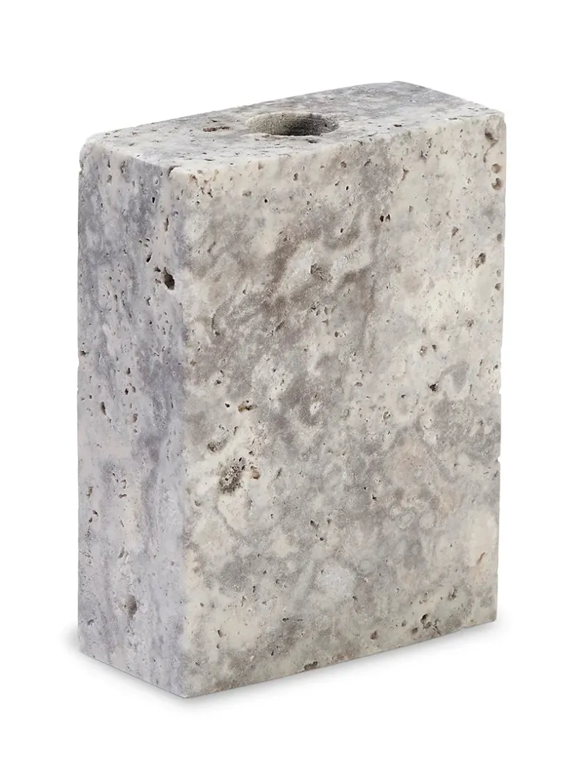 Wabi Sabi Nordic Gaver Til Hende|Kalenderlys & Julelysestager<Epode Lysestage 8,5 cm, travertin silver fra