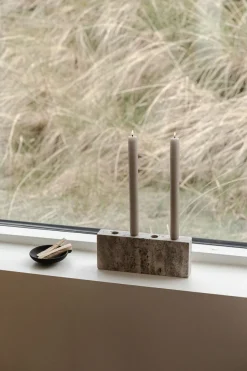 Wabi Sabi Nordic Gaver Til Hende|Kalenderlys & Julelysestager<Epode Lysestage 25 cm, travertin silver fra