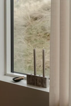 Wabi Sabi Nordic Gaver Til Hende|Kalenderlys & Julelysestager<Epode Lysestage 25 cm, travertin silver fra