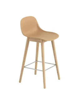 Muuto Barstole<Fiber Bar Stool Wood w. back fra