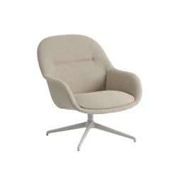 Muuto Loungestole|Lænestole<Fiber Lounge Armchair, Refine cognac læder, anthracite swivel base fra