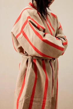 Ferm Living Tøj|Badeværelsestekstiler<Field Robe, off-white/chocolate fra