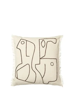 Ferm Living Puder Og Plaider|Puder<Figure Cushion, off-white/coffee fra
