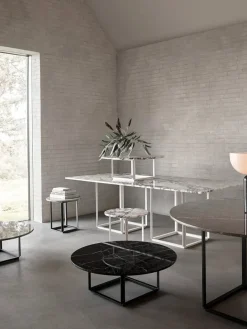 New Works Sofaborde<Florence Sofabord Ø90, gris du marais/beige grey fra