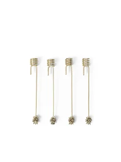Ferm Living Kalenderlys & Julelysestager|Adventsstager<Forest Christmas Tree Candle Holders, sæt á 4 stk., brass fra