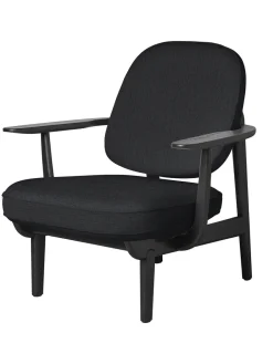 Fritz Hansen Loungestole|Lænestole<Fred Lænestol, sortfarvet ask fra