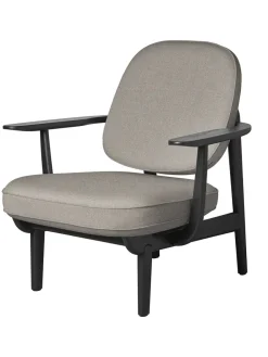 Fritz Hansen Loungestole|Lænestole<Fred Lænestol, sortfarvet ask fra