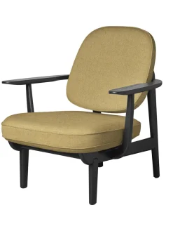 Fritz Hansen Loungestole|Lænestole<Fred Lænestol, sortfarvet ask fra