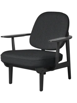 Fritz Hansen Loungestole|Lænestole<Fred Lænestol, sortfarvet ask fra